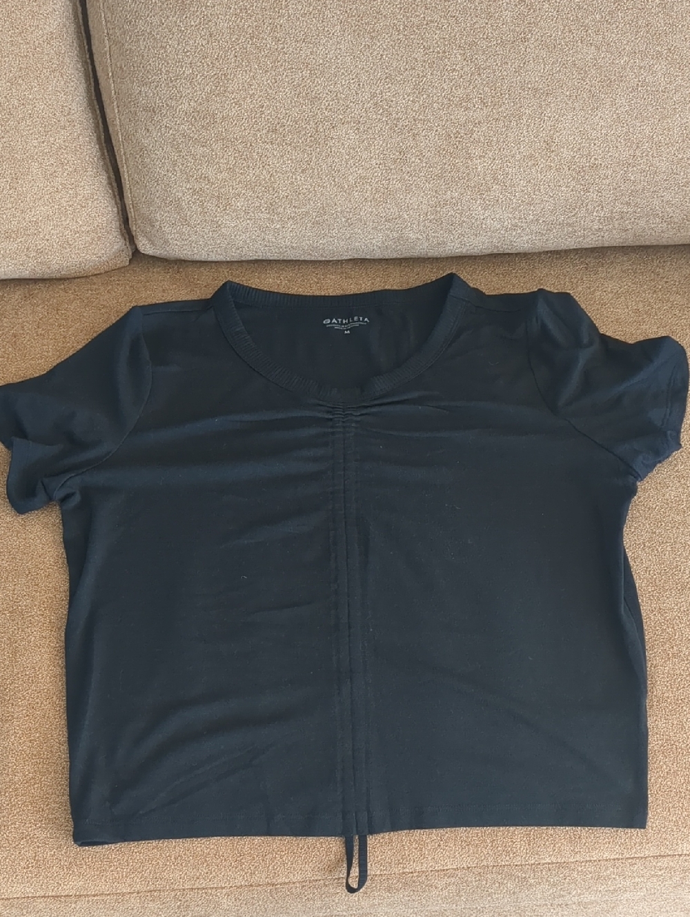 Athleta Cinch Encore Crop Top Black Medium - Picture 2 of 8